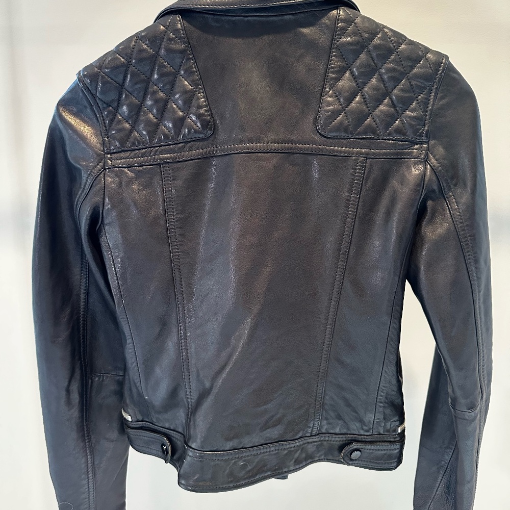 All Saints Conroy Leather Moto Jacket - Picture 4 of 4